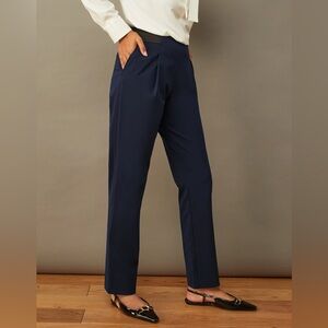 ADAY Navy Straight-Leg Trousers